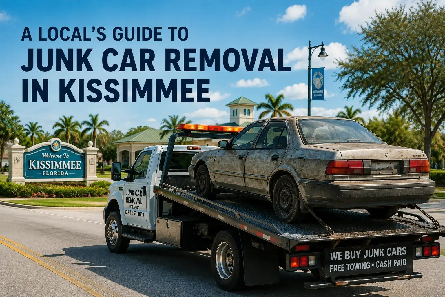junk car removal tow truck in Kissimmee Orlando
